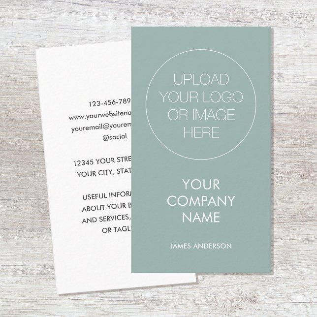 Modern Minimal Business Card Custom Logo Green (Creator Uploaded)
