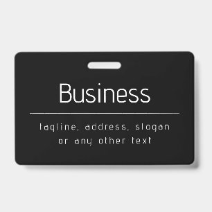 Modern Minimal Business Name & other Info   Black Badge