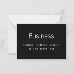 Modern Minimal Business Name & other Info Black Card