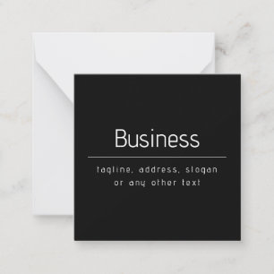 Modern Minimal Business Name & other Info   Black Card