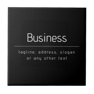 Modern Minimal Business Name & other Info   Black Tile