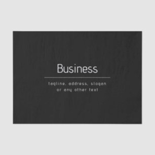 Modern Minimal Business Name & other Info Black Tissue Paper