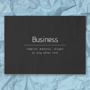 Modern Minimal Business Name & other Info   Black Tissue Paper