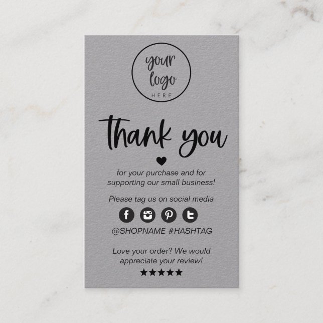 Modern Minimal Business Thank You For Order Insert (Front)