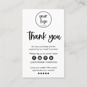 Modern Minimal Business Thank You For Order Insert