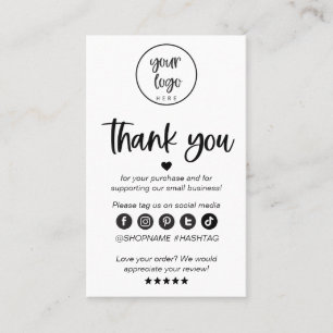 Modern Minimal Business Thank You For Order Insert