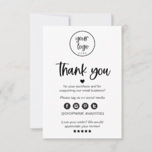 Modern Minimal Business Thank You For Order Insert