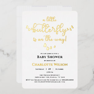 Modern Minimal Butterfly Calligraphy Baby Shower