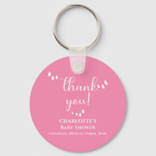 Modern Minimal Butterfly Calligraphy Baby Shower Keychain