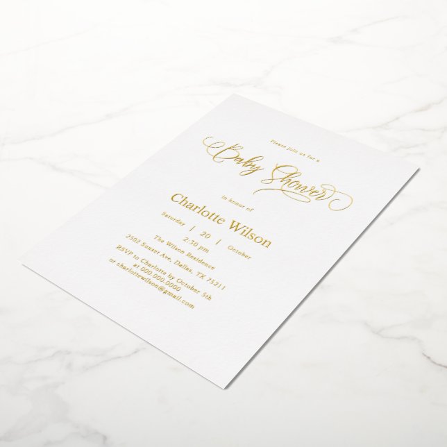 Modern Minimal Calligraphy Baby Boy Shower (Rotated)