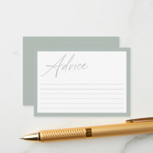 Modern Minimal Calligraphy   Baby Shower Advice Card