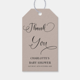 Modern Minimal Calligraphy Baby Shower Gift Tags