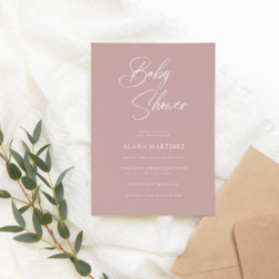 Modern Minimal Calligraphy   Baby Shower Invitation