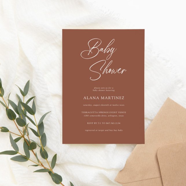 Modern Minimal Calligraphy | Baby Shower Invitation (Creator Uploaded)