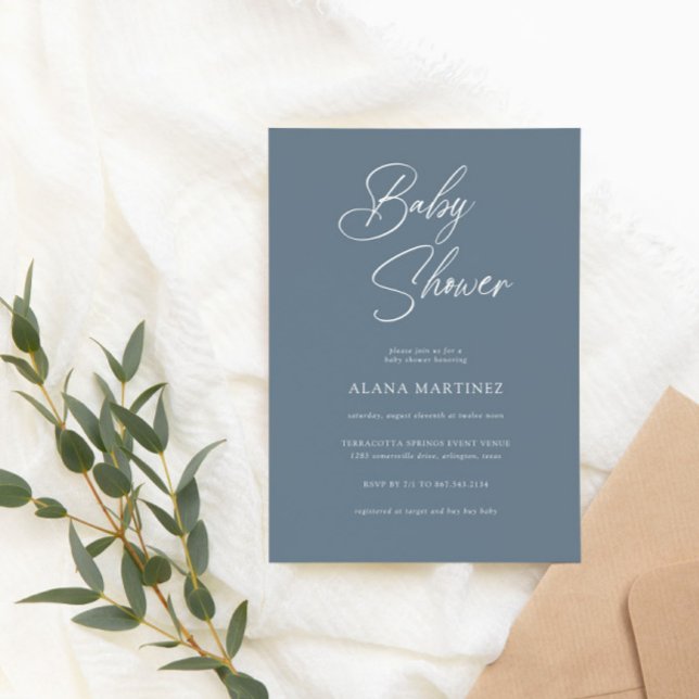 Modern Minimal Calligraphy | Baby Shower Invitation (Creator Uploaded)