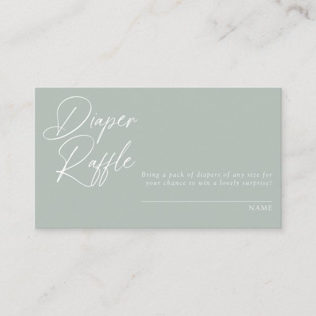 Modern Minimal Calligraphy | Diaper Raffle Enclosure Card (Front)