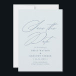 Modern Minimal Calligraphy Dusty Blue Wedding Save The Date<br><div class="desc">Announce the good news in style with this elegant save the date card featuring elegant calligraphy. The reverse side features more room for any additional details you may wish to provide to your guests.</div>