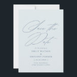 Modern Minimal Calligraphy Dusty Blue Wedding Save The Date<br><div class="desc">Announce the good news in style with this elegant save the date card featuring elegant calligraphy. The reverse side features more room for any additional details you may wish to provide to your guests.</div>