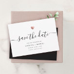 Modern Minimal Calligraphy Rose Gold Save The Date<br><div class="desc">This elegant Save the Date card shines with simplicity. Modern typography,  gorgeous calligraphy and accented by a sweet heart in faux rose gold.</div>
