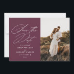 Modern Minimal Calligraphy Wedding Photo Save The Date<br><div class="desc">Announce the good news in style with this elegant photo save the date card featuring elegant calligraphy. The reverse side features more room for any additional details you may wish to provide to your guests.</div>