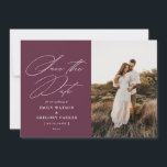 Modern Minimal Calligraphy Wedding Photo Save The Date<br><div class="desc">Announce the good news in style with this elegant photo save the date card featuring elegant calligraphy. The reverse side features more room for any additional details you may wish to provide to your guests.</div>