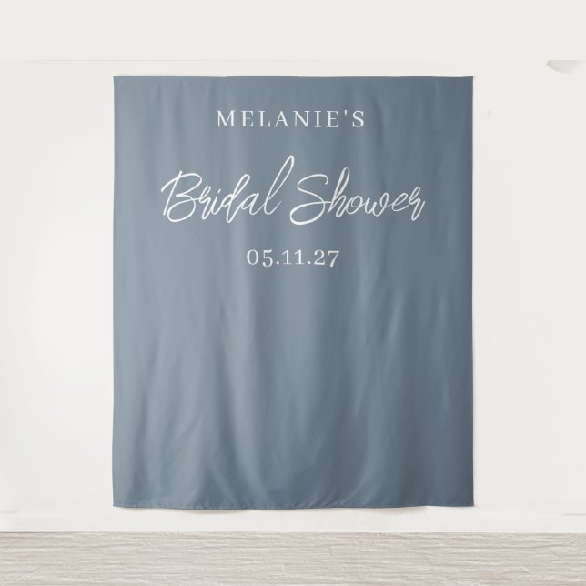 Modern Minimal Chic Bridal Shower Backdrop Tapestry (Front)