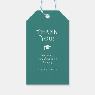 Modern Minimal Chic Graduation Party Turquoise Gift Tags