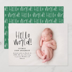 Modern minimal chic green typography photo announcement
