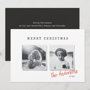 Modern minimal Christmas multi photo Holiday Card