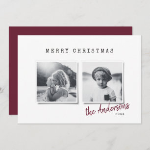 Modern minimal Christmas multi photo Holiday Card