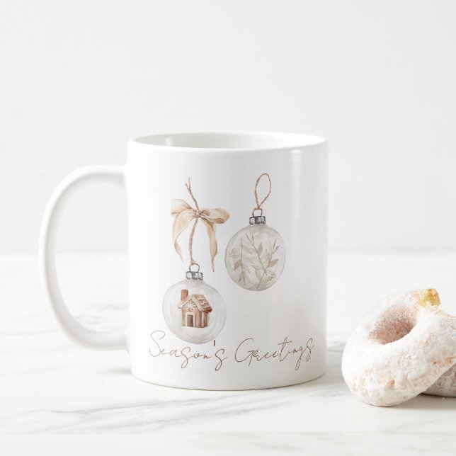 Modern Minimal Christmas Ornaments Mug (With Donut)