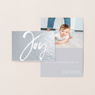 Modern Minimal Christmas Photo Card Joy Mini