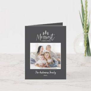 Modern minimal Christmas rustic 1 photo tray Holiday Card