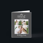 Modern minimal Christmas rustic multi photo chic Holiday Card<br><div class="desc">Modern minimal Christmas rustic stylish multi photo holiday card. With modern hand drawn text and trees. Backer color can be customized. simple Christmas modern minimal stylish</div>