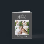 Modern minimal Christmas rustic multi photo chic Holiday Card<br><div class="desc">Modern minimal Christmas rustic stylish multi photo holiday card. With modern hand drawn text and trees. Backer color can be customized. simple Christmas modern minimal stylish</div>