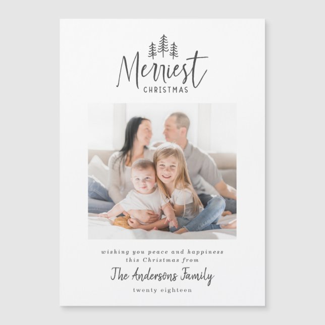 Modern minimal Christmas rustic multi photo Holida (Front)