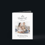 Modern minimal Christmas rustic photo Holiday Card<br><div class="desc">Modern minimal Christmas rustic stylish multi photo holiday card. With modern hand drawn text and trees. Backer colour can be customized.</div>