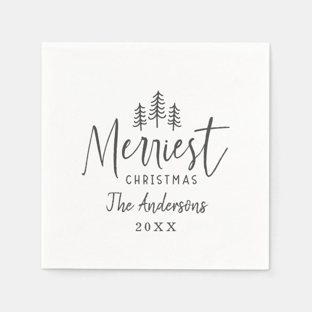 Modern minimal Christmas rustic typography  Napkin (Front)
