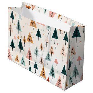 Modern Minimal Christmas Tree Large Gift Bag