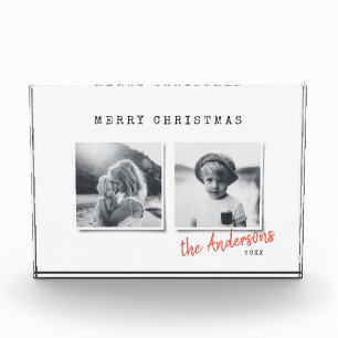 Modern minimal Christmas two photo  Block