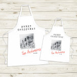 Modern minimal Christmas vintage family photo  Apron<br><div class="desc">Modern minimal Christmas vintage indie photo holiday apron</div>