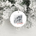 Modern minimal Christmas vintage family photo Ceramic Ornament<br><div class="desc">Modern minimal Christmas vintage indie photo holiday ornament</div>