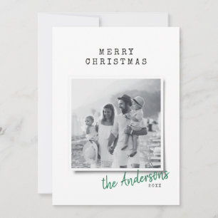 Modern minimal Christmas vintage indie photo Holiday Card