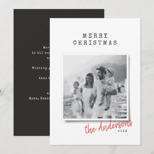 Modern minimal Christmas vintage indie photo Holiday Card