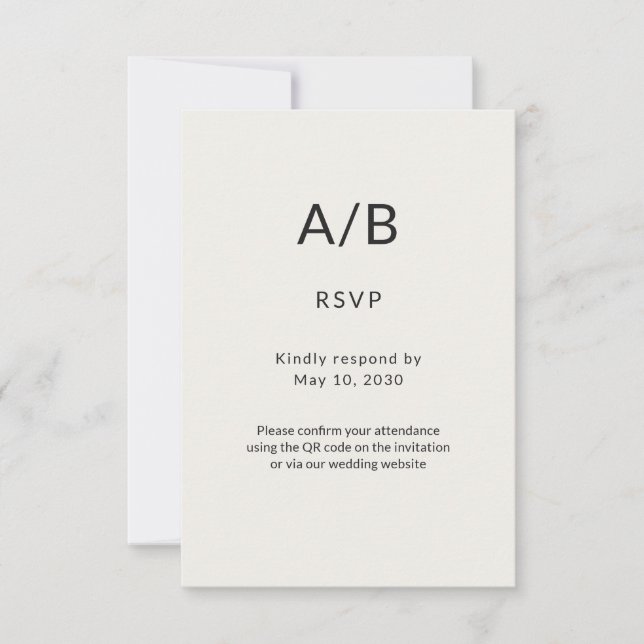 Modern Minimal City Hall Wedding RSVP Card (Devant)