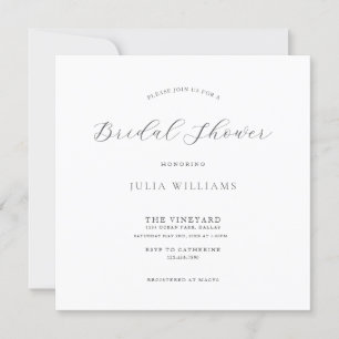 Modern Minimal Classic Bridal Shower Wedding Invitation