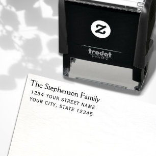 Modern Minimal Clean Custom Name Return Address Self-inking Stamp