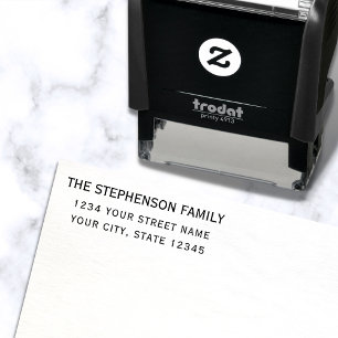 Modern Minimal Clean Custom Name Return Address Self-inking Stamp