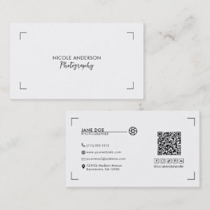 Modern Minimal Clean Logo Photography Business Card