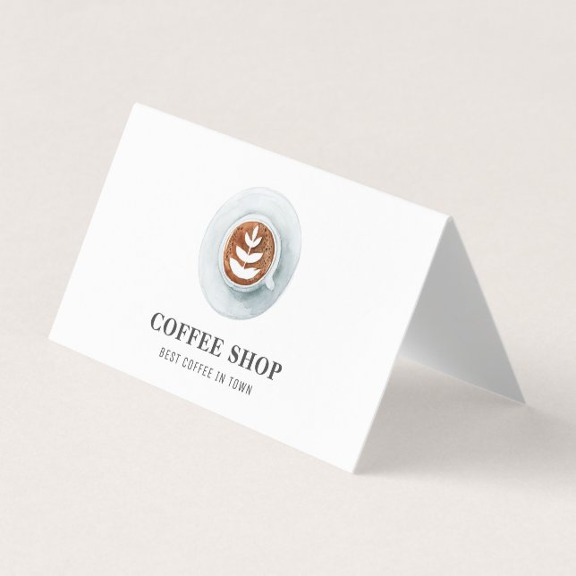 Modern Minimal  Coffee Shop Professional Business Card (Front)